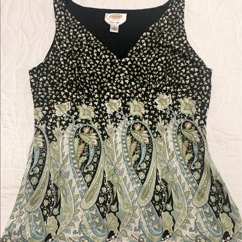 TALBOTS 100% SILK Lined Sleeveless Knit Blouse